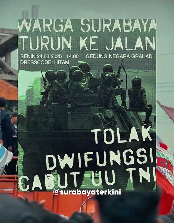 demo tolak uu tni di surabaya