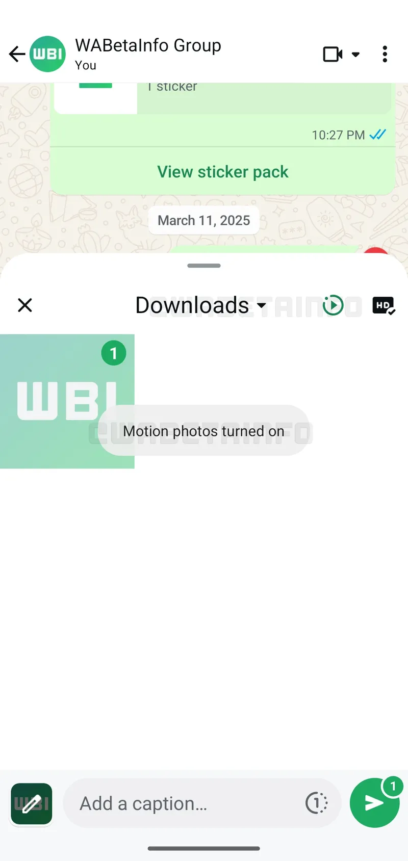 Fitur berbagi foto bergerak di WhatsApp