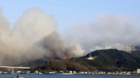 Peristiwa serupa juga dilaporkan di Imabari, Prefektur Ehime, sekitar pukul 3:55 sore waktu setempat. Pihak kepolisian prefektur meminta warga sekitar untuk mengungsi sambil dilakukan upaya pemadaman.