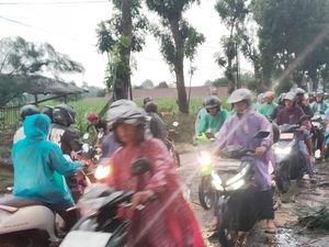 Pohon Tumbang Tewaskan Pemotor Saat Kediri Dilanda Angin Kencang