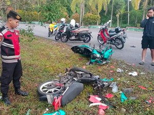 Remaja Balap Liar di Sanggau Tabrak Pengendara Melintas, Motor Hancur