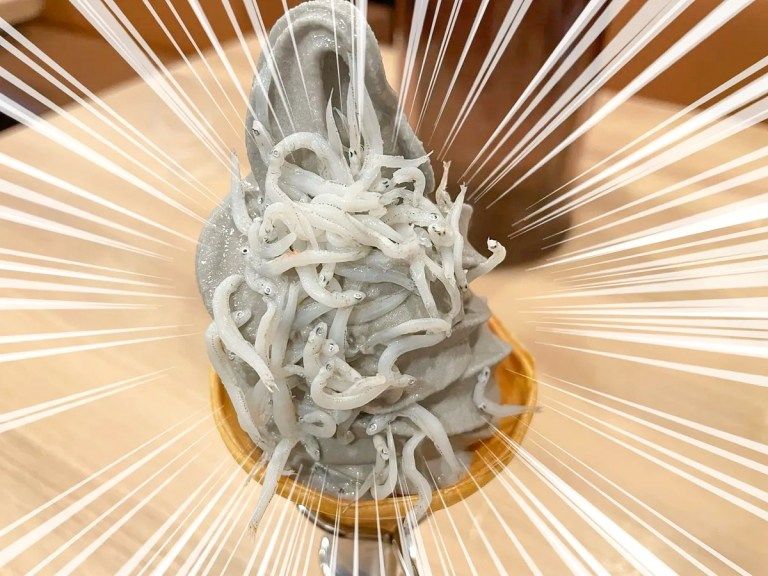 Unik! Es Krim Vanilla Ini Disajikan dengan Topping Ikan Teri
