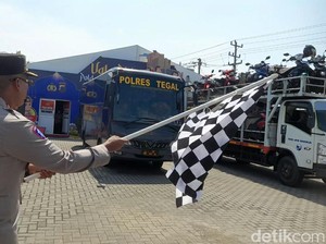 Valet Ride Polda Jateng Mulai Antar Pemudik Motor dari Brebes ke Semarang