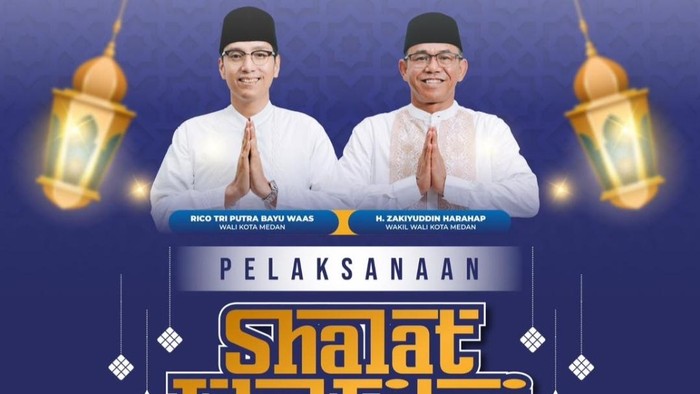 Poster pelaksanaan salat Idul Fitri Pemkot Medan 1446 H (Foto: Instagram @pemko.medan)