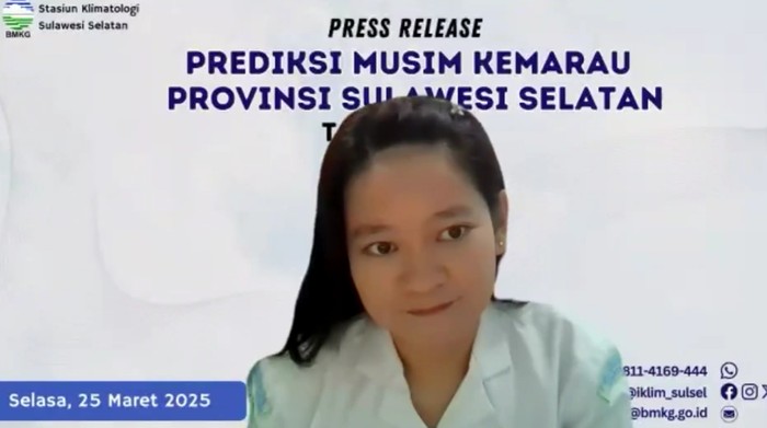 Prakirawan Cuaca Stasiun Klimatologi Sulsel, Chaterina Restu Malino.
