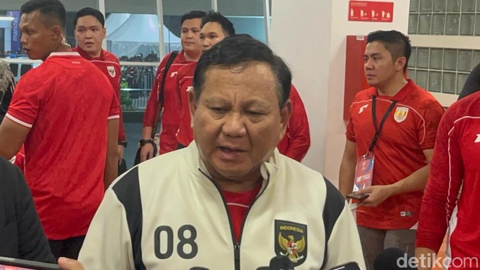Presiden Prabowo Subianto bersyukur Timnas Indonesia menang 1-0 melawan Bahrain dalam lanjutan Kualifikasi Piala Dunia 2026 (Eva Safitri/detikcom)
