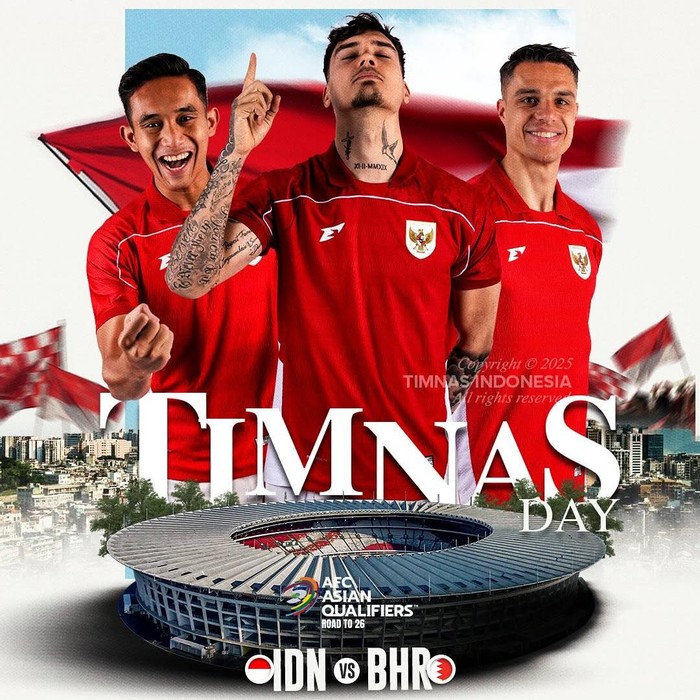 Timnas Indonesia Vs Bahrain di Kualifikasi Piala Dunia 2026 zona Asia.
