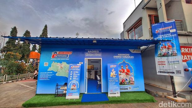 Kondisi Mini Serambi My Pertamina di SPBU Jalan Raya Nagreg, Kabupaten Bandung, Rabu (26/3/2025).