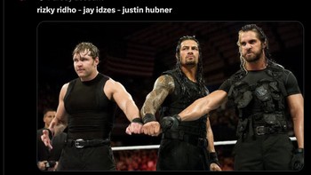 Penampilan Trio Tembok begitu sangar seperti pemain WWF SmackDown Foto: X.com
