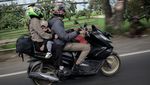 Potret Pemudik Motor Membawa Anak Mulai Ramai di Pantura Indramayu