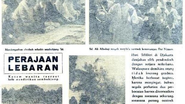 Salat Idul Fitri di zaman penjajahan Jepang (Majalah Pandji Poestaka tahun 1943, Koleksi Perpusnas)