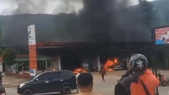 SPBU di Konawe Utara terbakar.