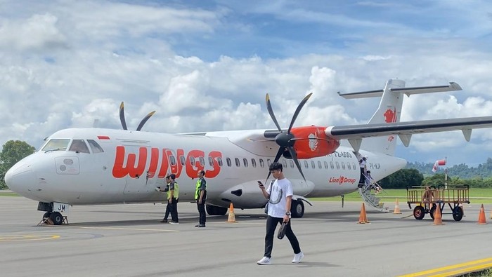 Pesawat Wings Air mendarat mulus di Bandar Udara Tanjung Harapan, Tanjung Selor, Kalimantan Utara, setelah menempuh penerbangan dari Balikpapan.