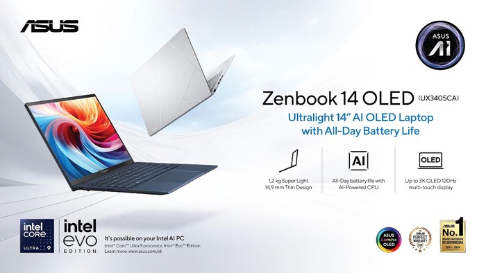 ASUS Zenbook 14 OLED, Laptop AI Tipis dengan Performa Tinggi