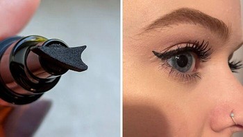 Buat cewek yang kesulitan pakai winged eyeline. Foto: Amazon/Shana D, Jenna, via Bored Panda  