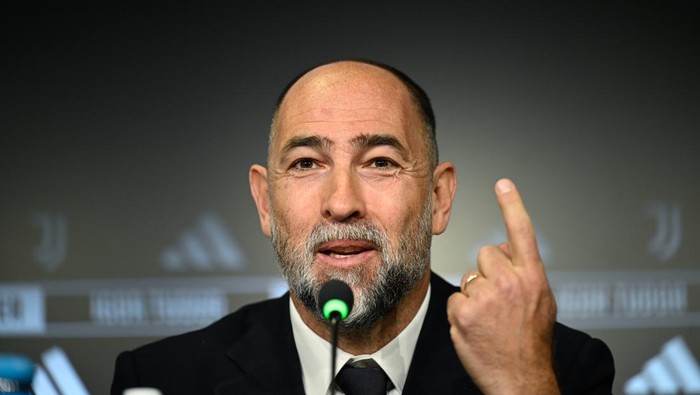TURIN, ITALY - MARCH 27: Juventus head coach Igor Tudor during a press conference at Allianz Stadium on March 27, 2025 in Turin, Italy.  (Photo by Daniele Badolato - Juventus FC/Juventus FC via Getty Images)