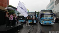 Mudik Asyik Transmedia memberangkatkan sebanyak 415 orang peserta menuju kota-kota besar di Jawa Tengah, Yogyakarta, dan Jawa Timur hari ini.