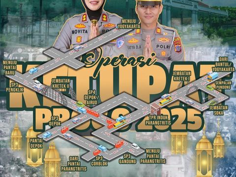 Rekayasa lalin menuju kawasan Pantai Parangtritis saat libur lebaran.