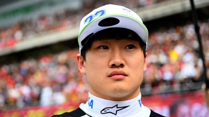 SHANGHAI, CHINA - MARCH 23: Yuki Tsunoda of Japan and Visa Cash App Racing Bulls on the grid during the F1 Grand Prix of China at Shanghai International Circuit on March 23, 2025 in Shanghai, China. (Photo by Mark Sutton - Formula 1/Formula 1 via Getty Images)