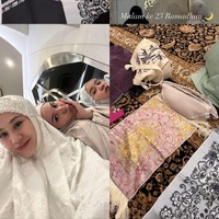 Aaliyah Massaid yang tengah hamil menjalani iktikaf di masjid dari malam hari hingga Subuh. Aaliyah menjalani iktikaf di malam ke-23 Ramadan. Foto: Dok. Instagram