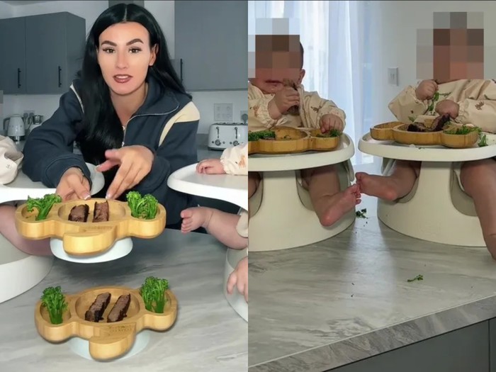 ibu dikecam memberikan bayi 8 bulan makan beefsteak
