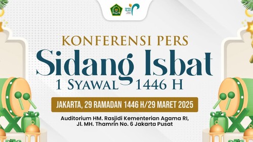 Jadwal Sidang Isbat Penentuan Idul Fitri 2025/1 Syawal 1446 H