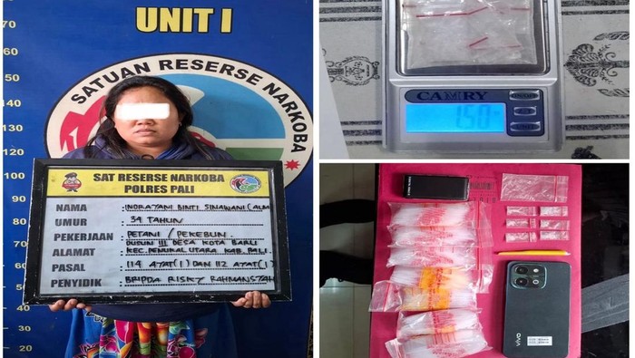 Satres Narkoba Polres PALI menangkap IRT bisnis narkoba