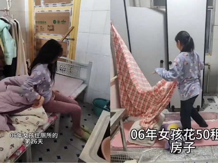 Wanita China Tinggal di Toilet