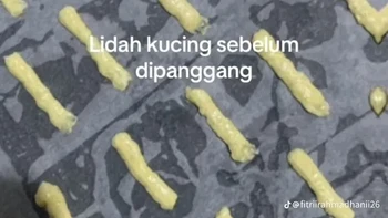 Lidah kucing sebelum masuk oven. Foto: TikTok/fitriirahmadhanii26
