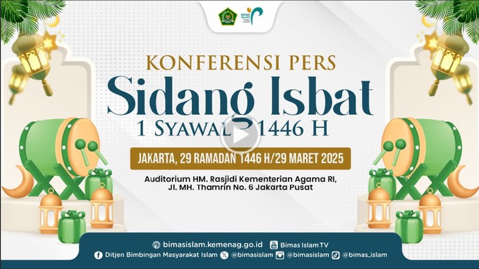 Live streaming Sidang Isbat 1 Syafal 1446 H. (Istimewa)