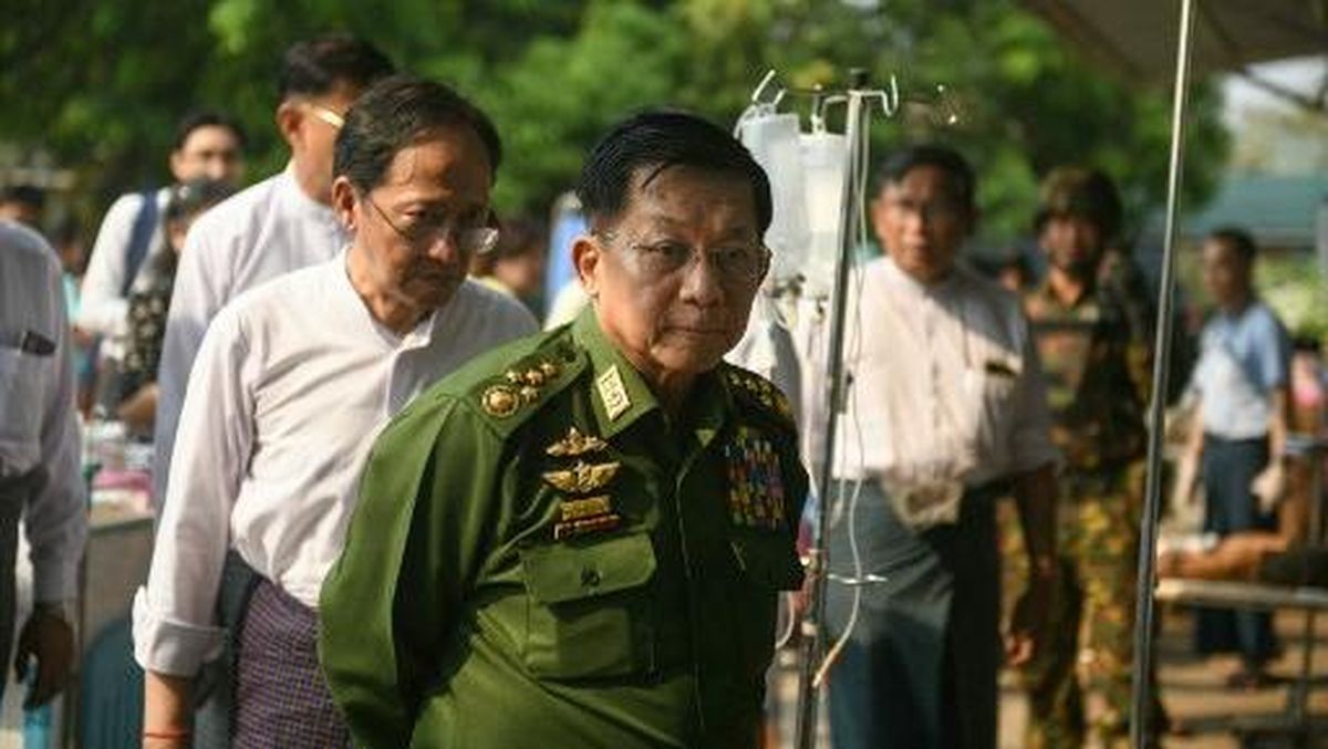 Kemunculan Langka Pemimpin Junta Militer Usai Gempa Dahsyat Myanmar