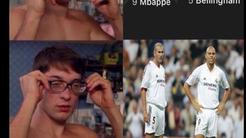 Di luar kontroversial tersebut, fans melihat performa Jude Bellingham dan Kylian Mbappe sebagai jelmaan Zidane dan Ronaldo-nya Brazil. Foto: Twitter/X