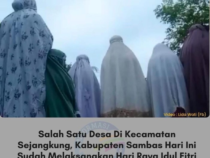 Video sejumlah warga di Sambas salat Id hari ini diviralkan