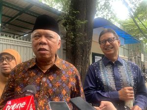 Basuki Hadimuljono-Sri Mulyani-Budi Sadikin Halalbihalal ke Rumah Megawati