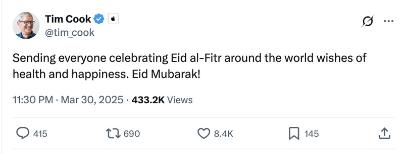 Ucapan Eid Mubarak