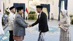 Gaya Para Menteri Ucapkan Selamat Lebaran ke Prabowo di Istana