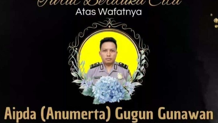 Tangkapan layar ucapan belasungkawa untuk Aipda Anumerta Gugun Gunawan