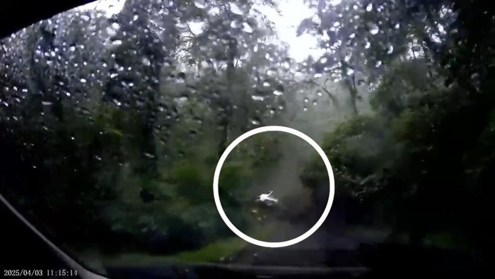 Detik-detik pikap dihempas longsor di Jalur Pacet-Cangar, Mojokerto.