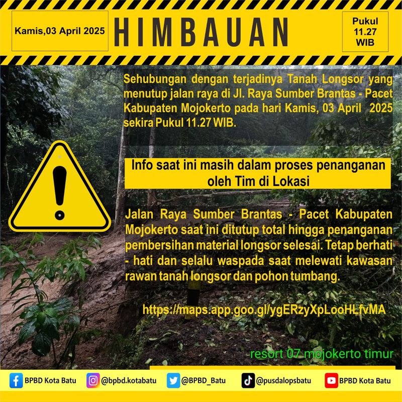 jalur cangar pacet longsor
