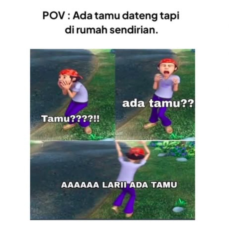 Meme introvert Lebaran