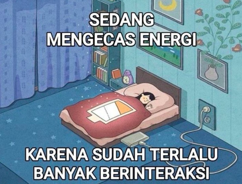 Meme introvert Lebaran