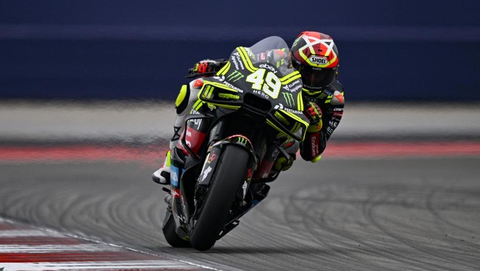 Mar 30, 2025; Austin, TX, USA; Fabio di Giannantonio (49) of Italy and Pertamina Enduro VR46 Racing Team rides during the 2025 Grand Prix of the Americas at Circuit of The Americas. Mandatory Credit: Jerome Miron-Imagn Images