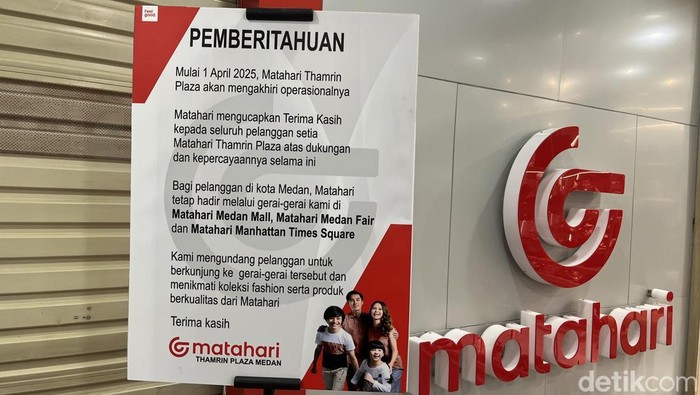 Potret Matahari Thamrin Plaza tutup gerai mulai 1 April 2025 (Kartika Sari/detikcom)