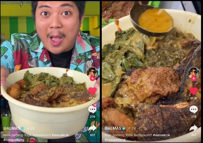 5 Aksi Orang saat Makan Nasi Padang yang Bikin Heboh dan Viral