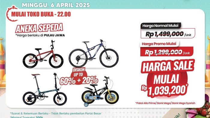 Diskon Gede-gedean Produk Aneka Sepeda, Hanya di Transmart Full Day Sale