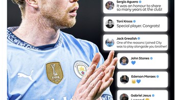 Para pemain dan legenda sepakbola dan mengucapkan farewell pada Bruyne. Foto: X.com