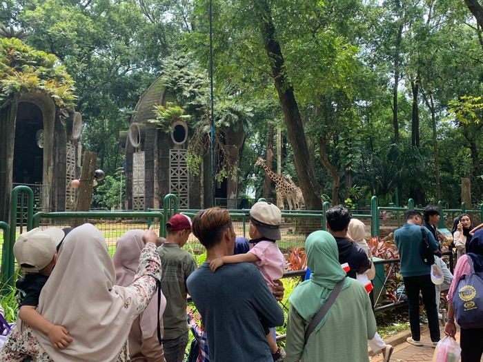 Suasana di Taman Margasatwa Ragunan, Jaksel pada Sabtu (5/4/2025) siang.)