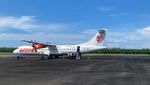 Penampakan Wings Air Mendarat di Bandar Udara Cut Nyak Dhien