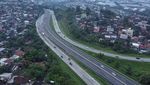 Foto Udara Penerapan Skema Satu Arah di Ruas Tol Semarang