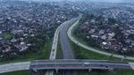 Foto Udara Penerapan Skema Satu Arah di Ruas Tol Semarang